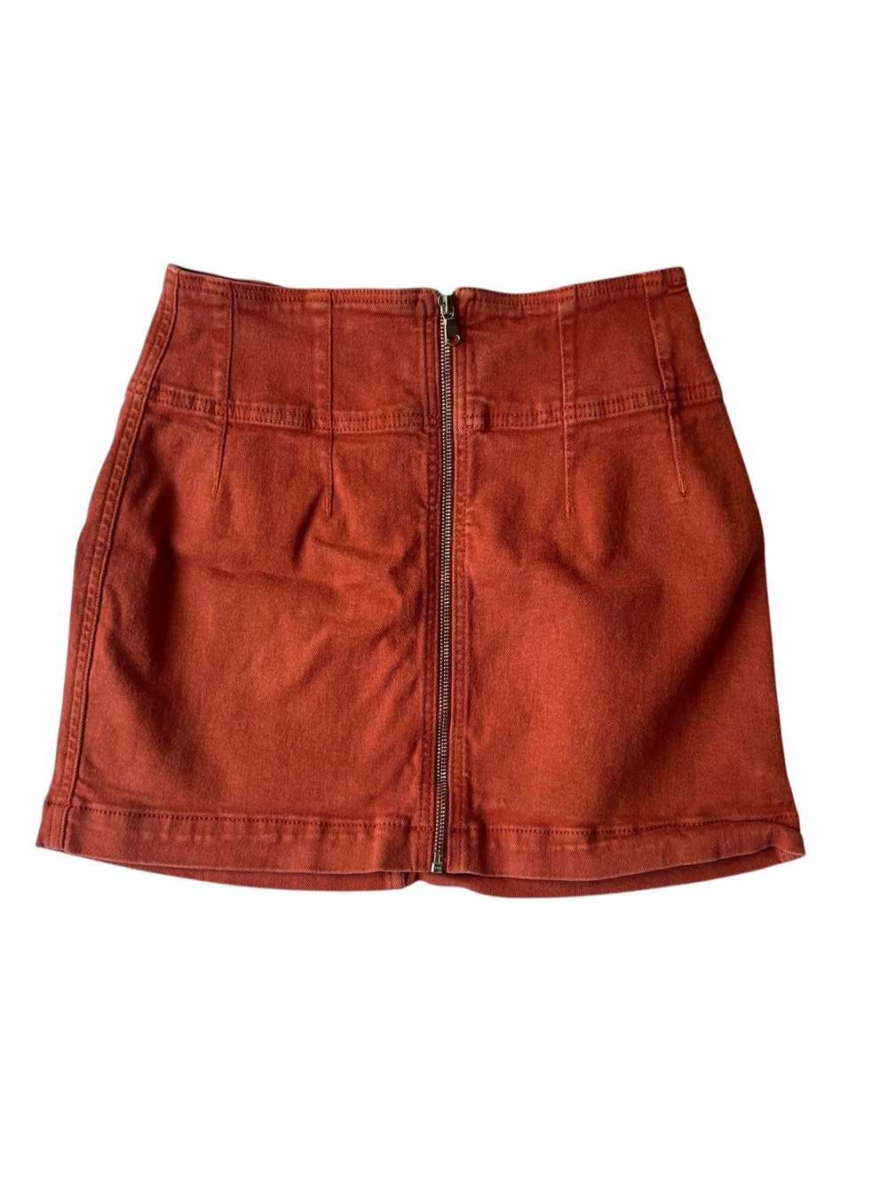 We the Free Virgo mini skirt 28 Terracotta orange Zippered front Free People